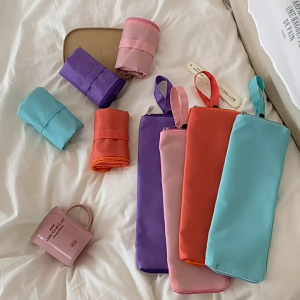 Water Absorbent Microfiber Umbrella Storage Bag Zipper Pouch for Mini Long Folding Umbrella Commute