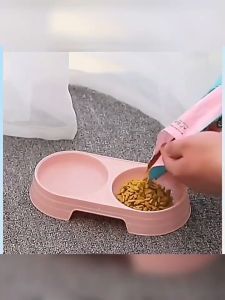 ชุดชามให้อาหารสัตว์เลี้ยง ชามให้อาหารและน้ำสำหรับสุนัขและแมว ชามข้าวแมวชามใส่น้ำ