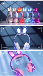 [SG Stock] Cute Rabbit Ear Wireless Headphones with Mic | Kids Bluetooth Headset Gift Present