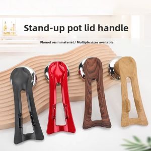 Universal Stand up Glass Pot Lid Handle Kitchen Cooking Utensil Holder for Spatula Spoon Wok Handle Heat Resistant Accessory