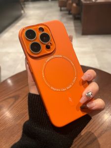 Skin Frosted for Apple 15promax Phone Case Iphone14 New Arrival 13pro with Lens Protector 12 Orange 15plus Fancy PM All-Inclusive Hard MagSafe Magnetic Protective Cover