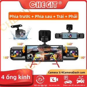 4 Ống Kính 1080P 360 °   Camera Hành Trình Ô Tô DVR Tầm Nhìn Ban Đêm Hộp Đen Với Camera Trước Trái Phải Sau Cảm Biến G WiFi Chức Năng Giám Sát Khi Đỗ Xe
