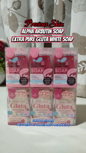 AUTHENTIC Precious Skin Alpha Arbutin Soap & Extra Pure Gluta White Soap 80g Made in Thailand Body Bath Soap Brightening&Soothing Complex