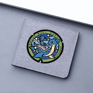 กระเป๋าสตางค์แบบมีซิปเอลฟ์ปิกาจูกระเป๋าสตางค์ผ้ายีนส์สั้นพิมพ์ลายแบบบางพิเศษขายดีใหม่