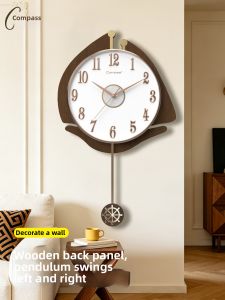 Compas | Stylish New 2026 Wooden Pendulum Quartz Clock for Home