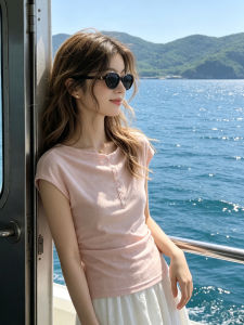 ZHILU | Unique Slimming and Fitting Summer T-Shirt Textured Material