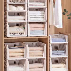 Homy Storage Rack Modular Retracable Shelf Wardrobe Shelf Stackable Layered Partition Storage Rack