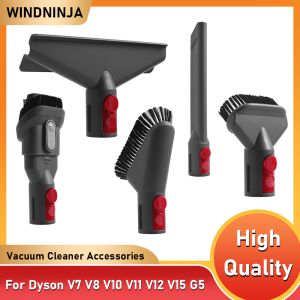 Vacuum Cleaner Flat Suction Nozzle Head For Dyson V7 V8 V10 V11 V12 V15 G5 Mattress Brush Head Round Brush Soft Brush Parts