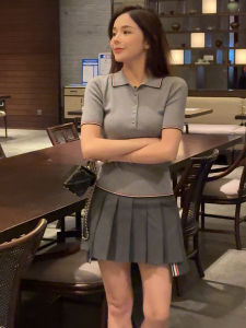 Summer High Waist A-Line Mini Skirt Slimming Design Sensation Commute Polyester Wool Viscose Satin Anti-Light Skirt