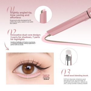 Dezone Dual-Headed Highlighting Eyeliner Pen Beginner-Friendly Waterproof Natural Look Beauty Tool for Eye Makeup
