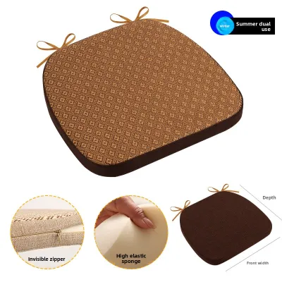 Thickened Horse Hoof Shaped Seat Cushion Office Chair Pad Home Dining Table Chair Pads Four Seasons Anti Slip Design Removable Cover