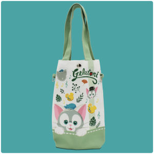 Cute Canvas Water Bottle Holder Thermal Cup Cover Handbag Beverage Straw Bottle Hanging Rope Crossbody for Children