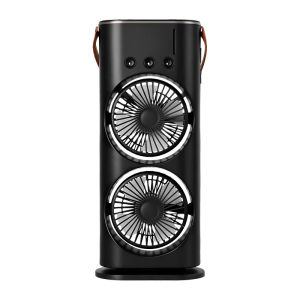 Quạt Phun Sương USB Hai Đầu Với Đèn Chiếu Sáng Nhiều Màu Ba Lỗ Bảy Màu Có Thể Điều Chỉnh Quạt Cầm Tay Dùng Cho Máy Tính Để Bàn Du Lịch Phòng Ngủ