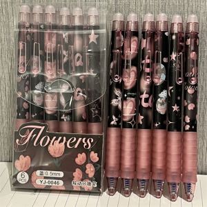 Romantic Butterfly Series Student Erasable Pen Push Type St Head High Aesthetic Value Daily Writing Tool Black Ink Neutral Pen