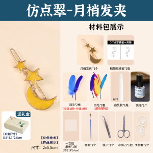 Handmade DIY Materials Package for Community Team Building Activities Feather Embellished Enamel Hairpin Accessories Jewelry