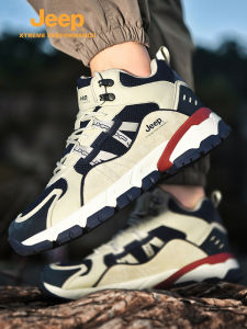 Jeep | Jeep Mens Hiking Shoes Anti-Slip Grip Mountain Climbing Shoes Wear-Resistant Shock Absorption Camping Travel Comfortable Sports Shoes