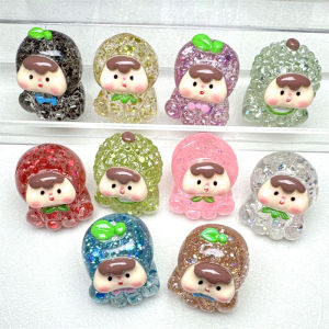 HENGHOME Trong suốt sequin trái cây cô gái ít trang trí Nhựa Phụ kiện Máy tính để bàn trang trí đồ chơi đồ trang trí