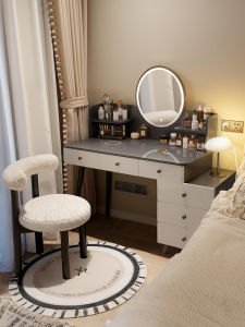 Expandable Small House Bedroom Vanity and Nightstand