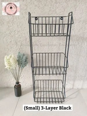 (Small) 3-Layer Kitchen Utility Rack Bathroom Rack Kitchen Storage Hanging Basket