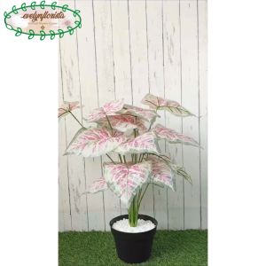 Pohon Hias Artificial Calladium Pink X18 Semilatex Pot Dasar Hitam Plastik Hiasan Balkon Aesthetic
