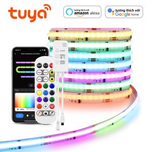 Bộ Đèn LED Dải COB RGB-IC Wifi Tuya 1M-5M Màu Sắc Đa Dạng Thông Minh WS2811 Điều Khiển Bằng Alexa Và Google Home