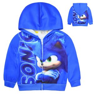 {Sweet Baby} Boy Sonic Clothes Children Hooded Jacket Spring and Autumn Casual Clothes For 3-8 Years Old