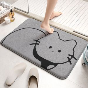 Water Absorbent Bathroom Mat Thickened Non-Slip Entrance Door Mat Easy Clean No-Wash Dirt Resistant Floor Rug Home Use