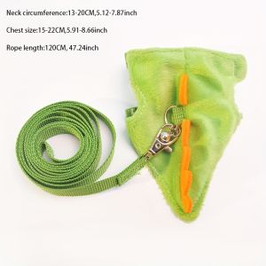 Ferret lead rope Vest type adjustable pet rope Cute dinosaur shape with bell for walking mice