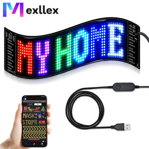 Mô-đun Đèn LED RGBIC Mexllex Linh Hoạt Sử Dụng Cổng USB 5V Điều Khiển Bằng Ứng Dụng Bluetooth Dùng Để Hiển Thị Văn Bản Tùy Chỉnh Quảng Cáo Trên Ô Tô Đèn Cuộn Sáng