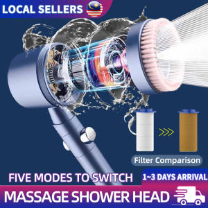 High Pressure Water Saving Rainfall Shower Head - Round Filtered Shower Set with Unique Nozzle Design | Bathroom Accessories