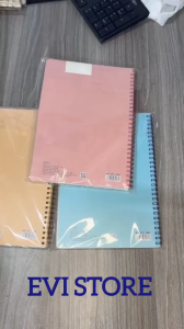 Set 4 quyển vở lò xo kép Caro 5x5 B5 bìa nhựa Klong 574 / 575 / 576