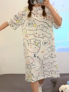 CANDY HOMEWEAR ชุดนอนผู้หญิง ชุดนอนกระโปรง ชุดนอนเดรส สไตล์แขนสั้น อก 32-46 นิ้ว W017