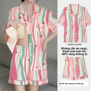 Bộ đồ ngủ nữ MiiOW Cat Lady bằng chất cotton polyester tay ngắn thoáng khí