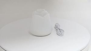 Romantic Rose Night Light Touch Dimmable Rechargeable Bedside Nightlight for Couple Bedroom Dorm Nightstand Valentine Decor