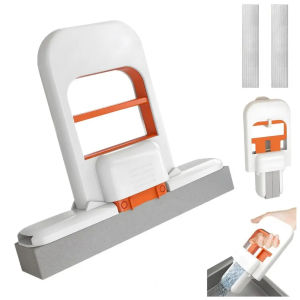 Mini Desktop Mop Self-Squeeze Wet & Dry Dual-use Handheld Sponge Mop for Kitchen Counter Bathroom Glass Household Cleaning Tools