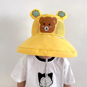 Mũ Gấu Vàng Cho Bé – Tai Thú 3D Vành Rộng Chống UV Mũ Trẻ Em Baby Style