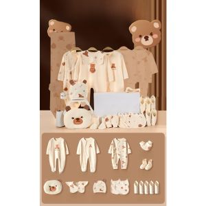 Pure Cotton Baby Gift Box Set for Newborns British Style Clothes And Essentials Full Month Celebration Practical Baby Meet Gift