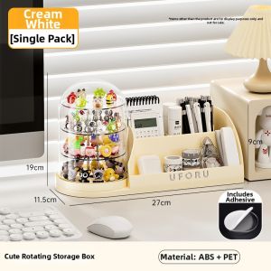 Rotating Dustproof Large Capacity Stationery Storage Box