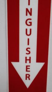 DSign 1pc Fire Extinguisher Safety Signage Sticker l Wall Decor l Wall Sign l Door Sign l Vinyl Sticker l 2.8 X 11.5 inches