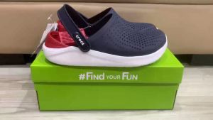 Giày sục crocs chuẩn xịn chống hôi chân nhựa tế bào êm mềm bền đi mưa lội nước đi biển literide màu navy đỏ