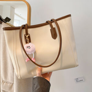 Fashionable Soft Leather Large Capacity Womens Shoulder Crossbody Bag Simple Tote Bag for Autumn Winter Versatile Ladies Bag