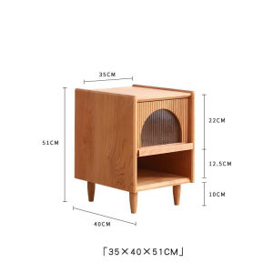 GOOFANSER | Japanese minimalist narrow luxury storage wooden bedside cabinet