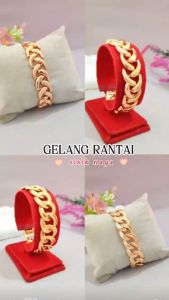 Gelang Dewasa Wanita Rantai Tebal Kombinasi Permata Simple Perhiasan Lapis Emas GL 169