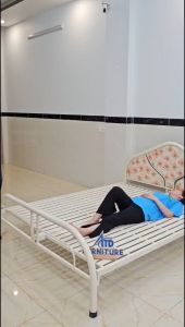 Giường sắt đơn 80cm 1m 1m2 1m4 1m6 1m8 dài 2m sơn tĩnh điện sắt dày dặn cứng cáp chịu lực tốt giá rẻ