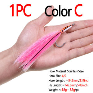 6/0 Luminous UV 5.89inch Long Mouth Big Baitfish Streamer Fly Epoxy 3D Fish Eyes Pike Sea Tarpon Fly Saltwater Fishing Lures