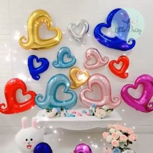 ส่งไว! ลูกโป่งหัวใจโดนัท หัวใจมีรู ฟอยล์หัวใจหางตวัด ลูกโป่งหัวใจ 16-40 นิ้ว ฟอยล์หัวใจจัมโบ้ ลูกโป่งวาเลนไทน์