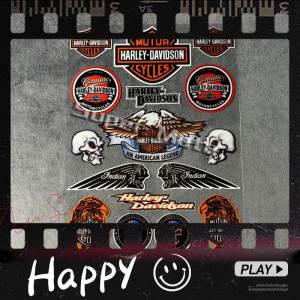 Harley Retro Motorcycle Reflective Stickers Helmet Fuel Tank Car Decorative Headlight Glass Cover Waterproof Decal For Harley Davidsons Touring Electra Glide Ultra Road King Triumph