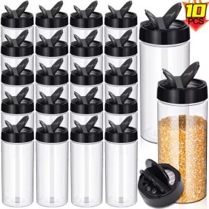 10 cái nhựa trong lọ đựng gia vị gia vị nhà bếp chai lọ rắc muối tiêu container thịt nướng gia vị Jar gia vị nhà bếp công cụ lưu trữ
