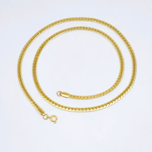 Dây chuyền titan mắt xích dẹp 4 mm vân họa tiết sang trọng dùng móc tròn sáng màu không gỉ