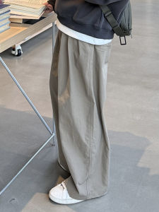 Quần Dài Thường Ngày Màu Trơn Xếp Ly Quần Dài Mùa Xuân Hè Cho Nam Quần Dài Ống Đứng Rộng Rãi Màu Trơn Đa Năng Quần Dài Công Sở